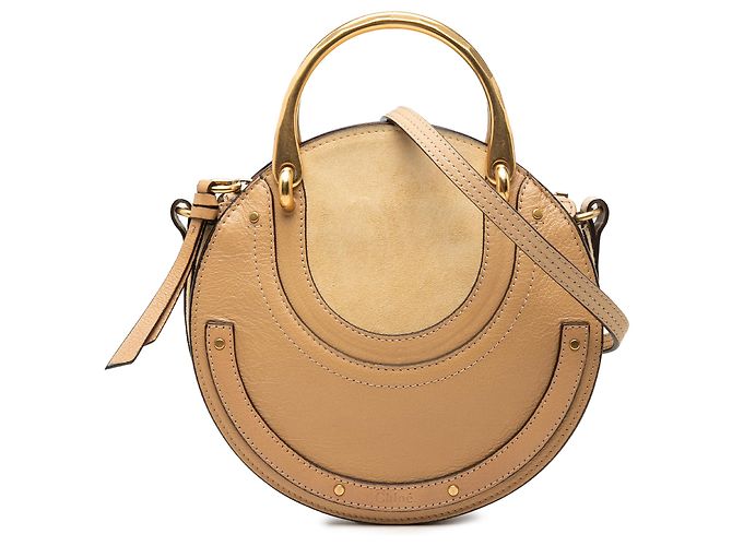 Borsa Pixie Chloé Piccola in Vitello e Camoscio Beige