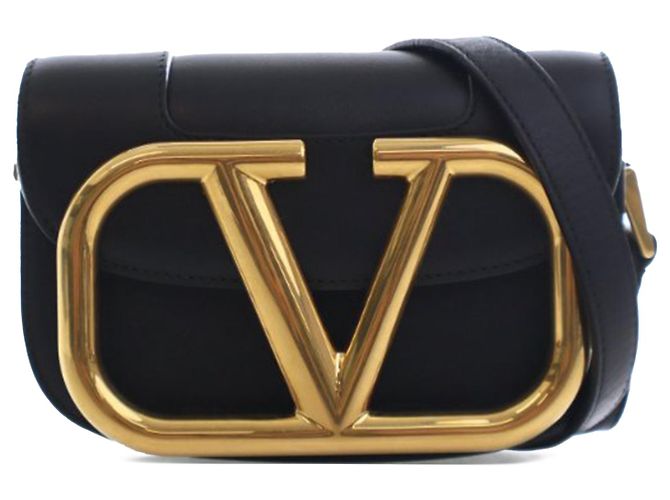 Valentino Borsa a tracolla Supervee piccola in pelle nera Nero