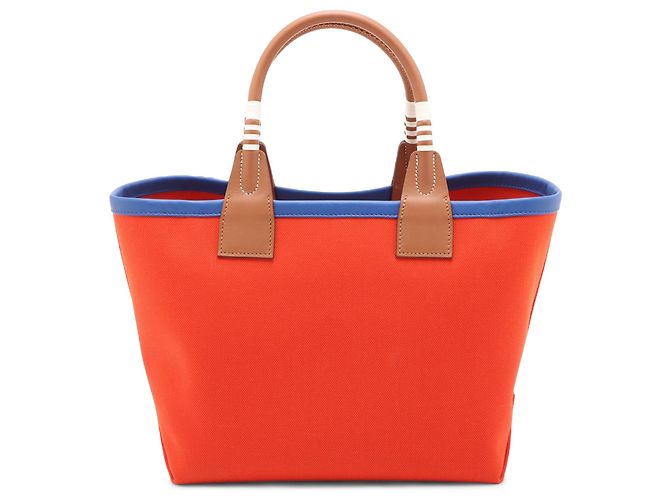 Hermès Orange Toile Sac Steeple 25