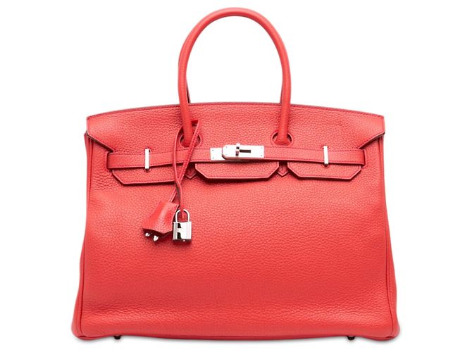 Hermès Red Clemence Birkin Retourne 35 Rouge