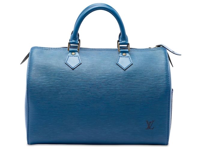 Louis Vuitton Blue Epi Speedy 35 Blau