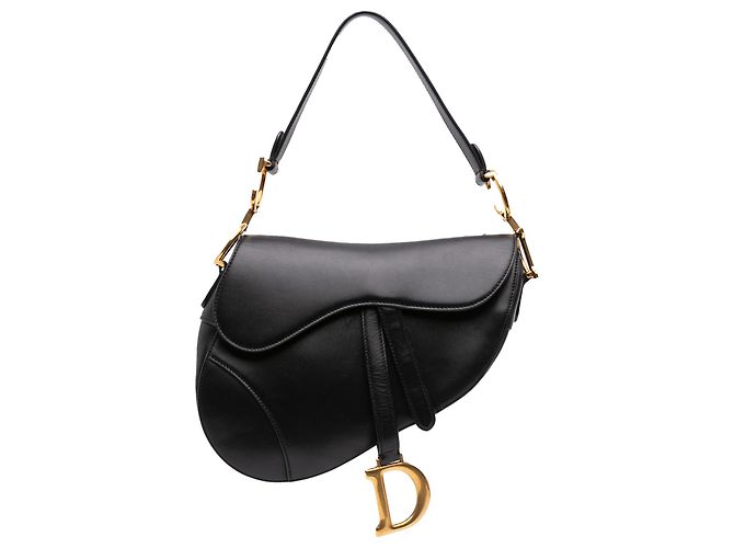 Autre Marque Borsa Saddle Dior in pelle di vitello liscia nera Nero