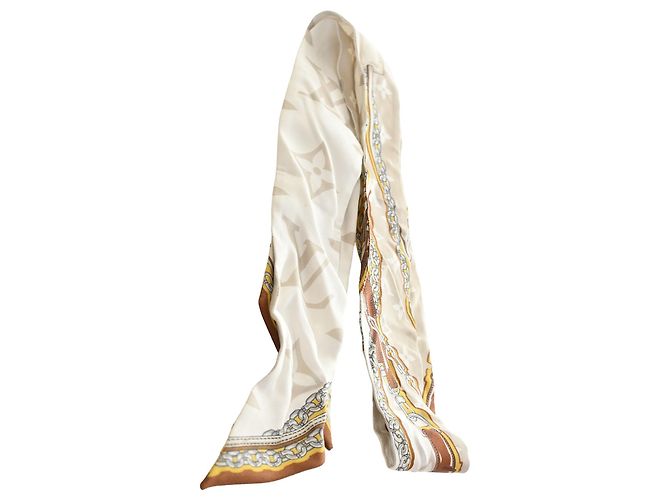 Louis Vuitton Beige Monogram Ultimate Bandeau Silk Scarf