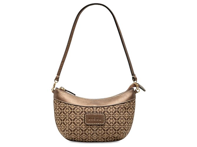 LOEWE Brown Anagram Canvas Shoulder Bag Light brown
