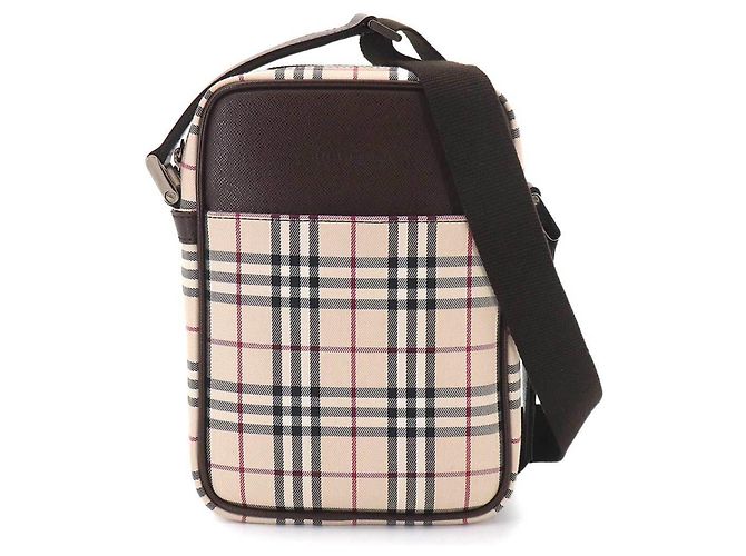 Bolsa de ombro Burberry Nova Check Marrom Bege