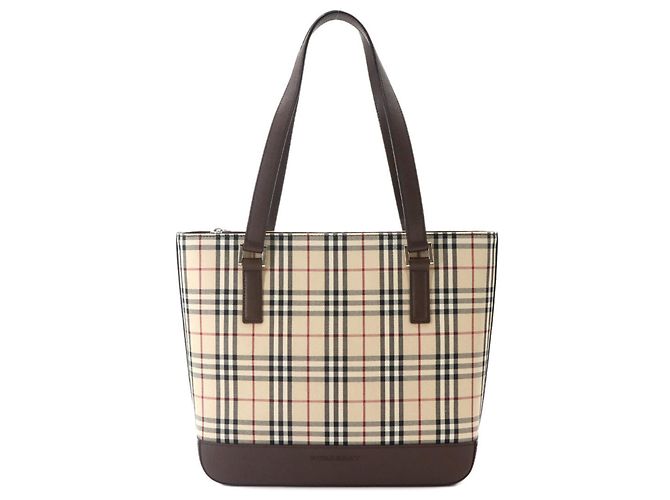 mala Tote Burberry Nova Check Marrom Bege