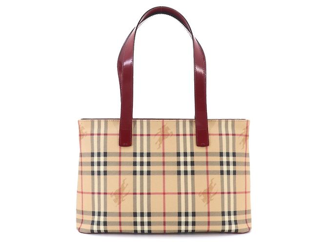 Sac à main cabas Burberry Nova Check Rouge Beige