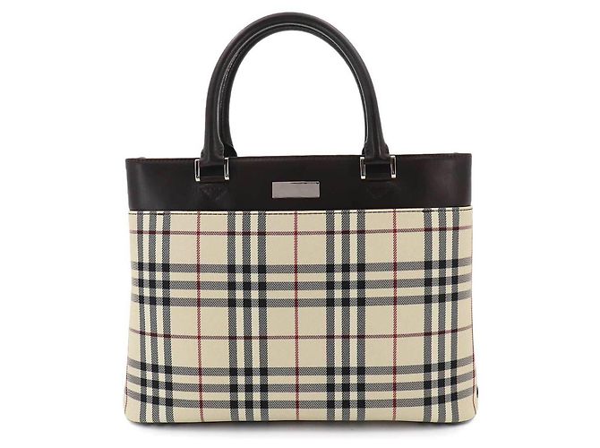 Sac à main cabas Burberry Nova Check Marron Beige