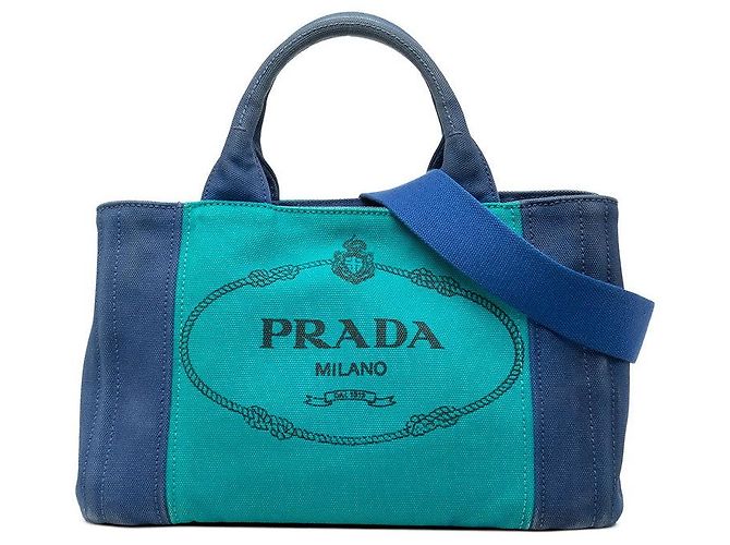 Borsa Prada Canapa Mini con logo triangolare Multicolore