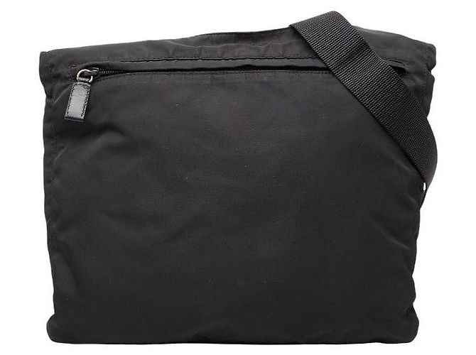 Sac à épaule Prada avec plaque logo triangle Noir