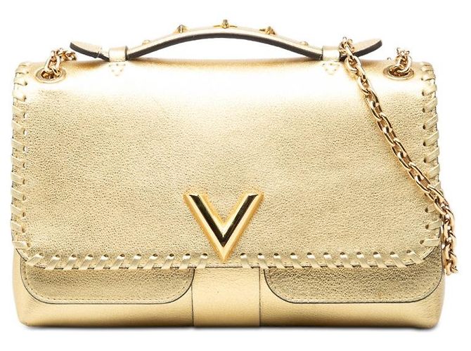 Bolsa de Ombro com Corrente Louis Vuitton Dourado Metálico