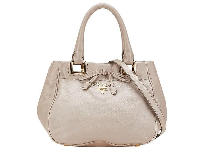 Bolsa Prada Ribbon Marrom Bege