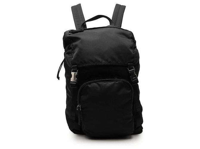 Prada Rucksack mit Dreiecks-Logo Schwarz