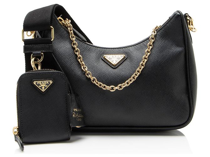 Prada Saffiano Re-Edition 2005 Crossbody Noir