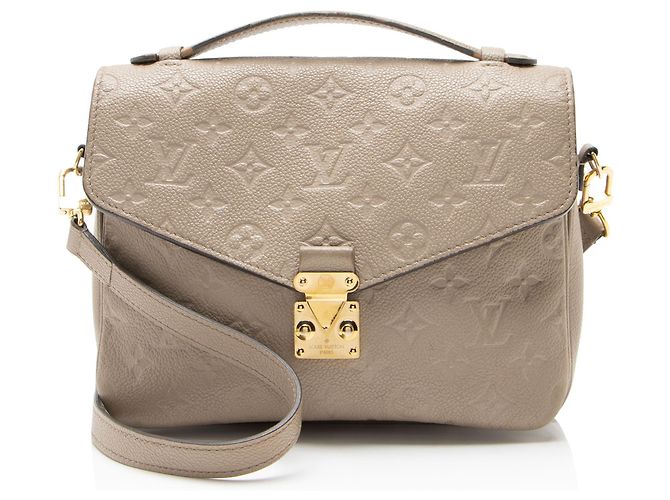 Borsa a tracolla Louis Vuitton Monogram Empreinte Pochette Metis Marrone Beige