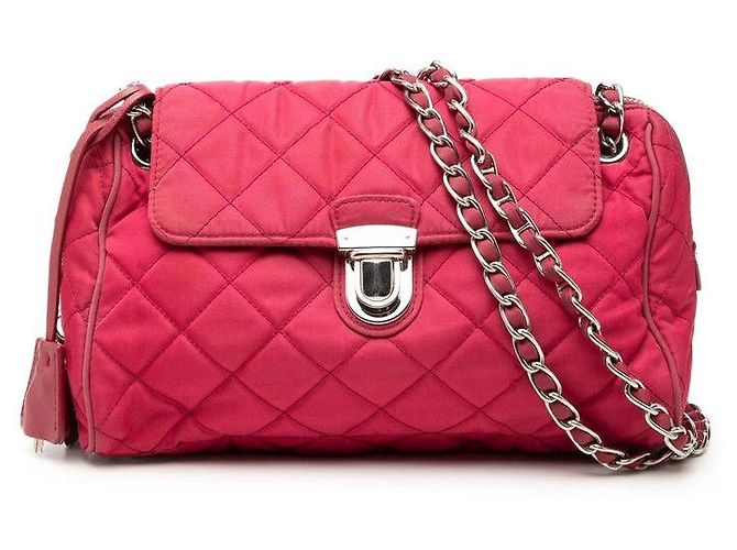 Bolsa de Ombro com Corrente Prada Vermelho