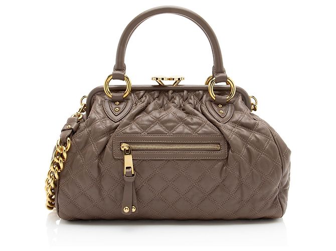 Marc Jacobs Stam Satchel aus gestepptem Lammleder Braun