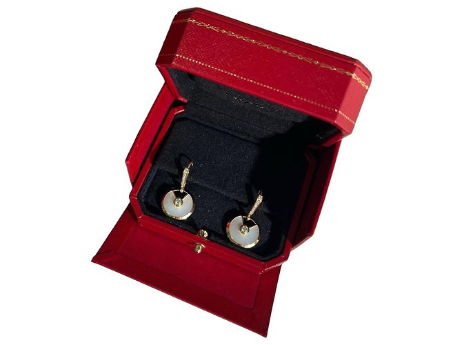 Orecchini Cartier Amulette Madreperla Oro Rosa e Diamanti D'oro