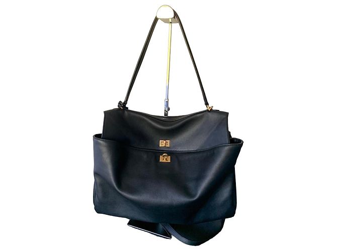 Borsa Balenciaga Rodeo Large in pelle nera Nero