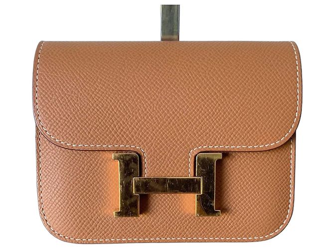Hermès Constance Slim Wallet in Gold Epsom Brown