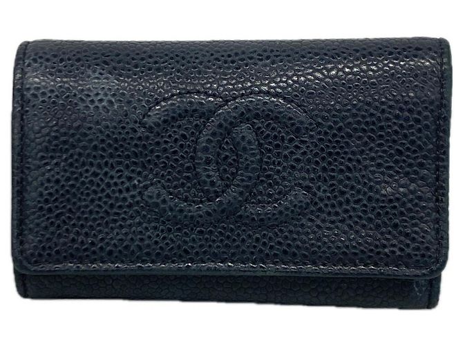 Chanel Black Grained Calfskin Keycase