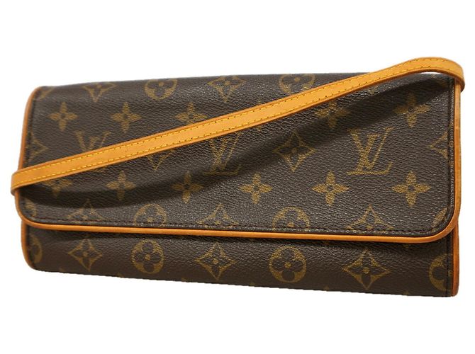 Borsa a tracolla Louis Vuitton Monogram Pochette Twin GM Marrone