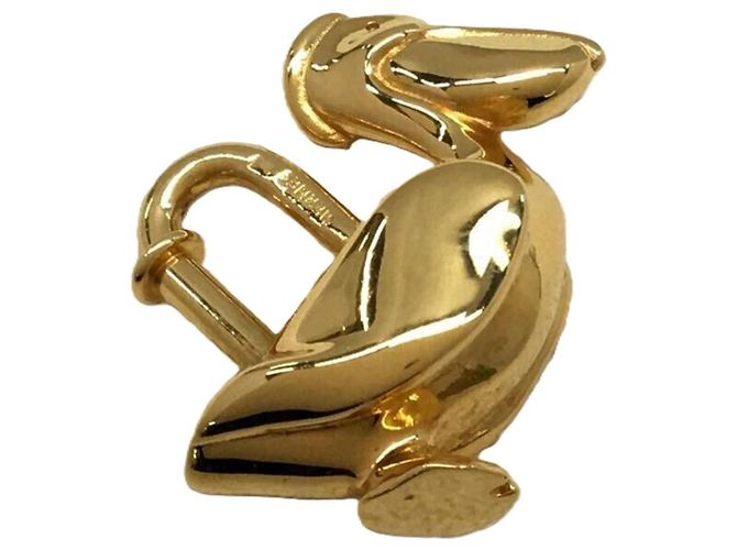Hermès Charm Pellicano placcato oro D'oro