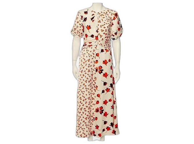 Self portrait Self-Portrait Maxi-Kleid mit Blumenprint Weiß Rot
