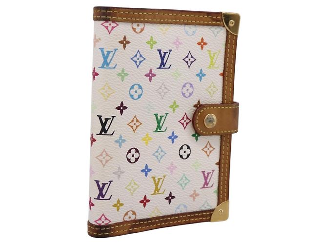 LOUIS VUITTON Monogram Multicolor Agenda PM Planner White R20896 LV Auth BA15509