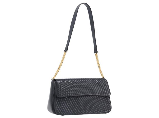 Borsa a tracolla BALLY in pelle nera e oro Auth BA15556 Nero