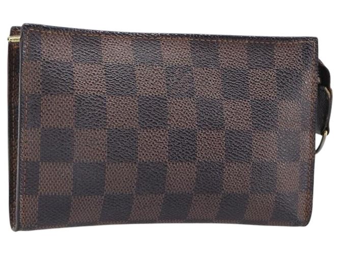 LOUIS VUITTON Damier Ebene Marais Pouch LV Auth ar14188