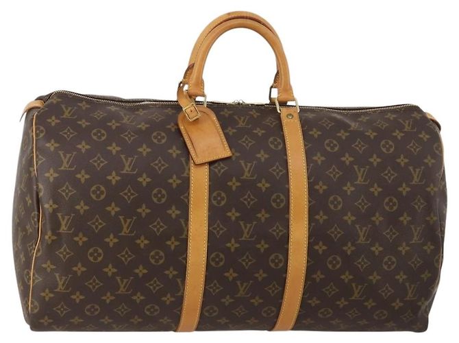 LOUIS VUITTON Monogram Keepall 55 Boston Bag M41424 LV Auth 199425V Monograma