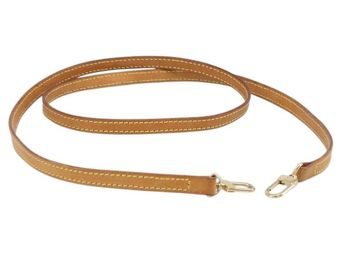 LOUIS VUITTON Nume leather Shoulder Strap Leather 46.9"" Beige LV Auth 204232A