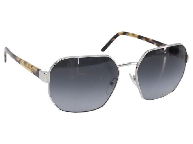 Gafas de sol PRADA Metal Brown Silver Auth BA15585 Castaño Plata