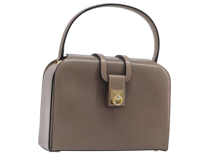 Céline Sac à main CELINE Cuir Beige Or Auth 204424 Doré