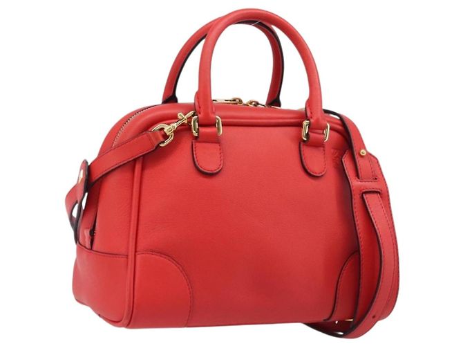 LOEWE Handtasche aus Leder 2way rot gold authentisch 203246M Golden