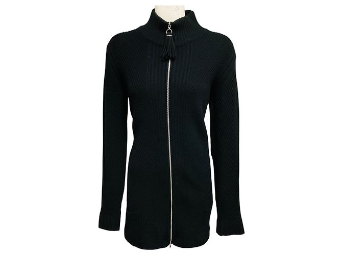 Autre Marque Rani Arabella schwarzer Kaschmirpullover mit Reißverschluss