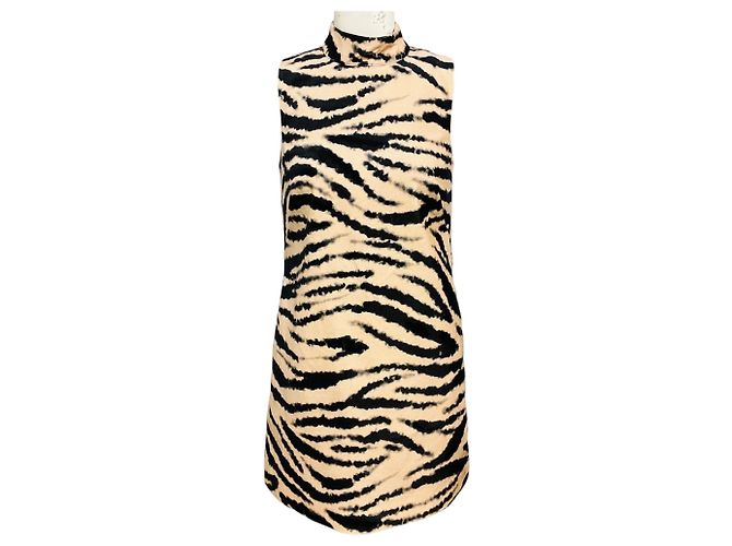 Autre Marque Cara Cara Beige / Black Zebra Blush Tay Mini Dress