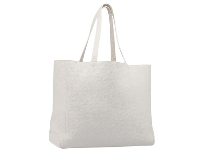 Autre Marque Borsa Tote TOD'S in pelle bianca argento Auth 204604A Bianco