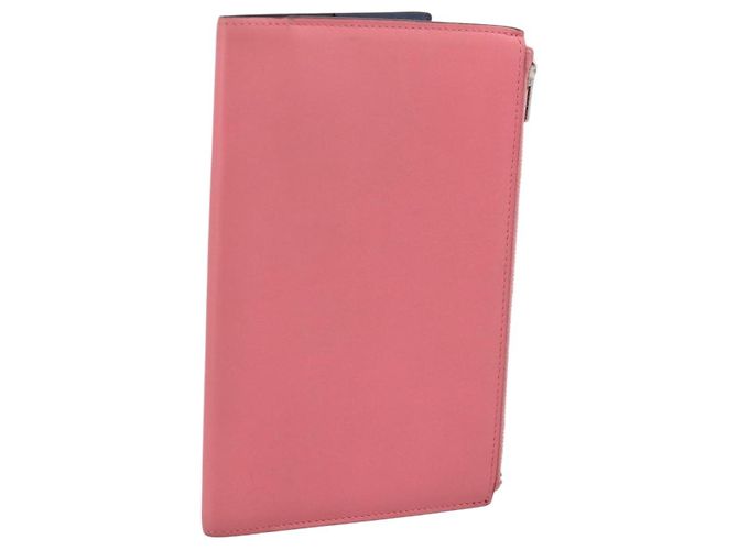Hermès HERMES EAZIP Day Planner Cover Leather Pink Silver Auth 204774M Silvery