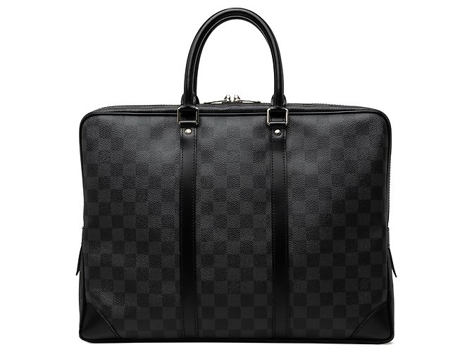 Borsa Business Louis Vuitton Damier Graphite Porte Documents Voyage PM Nera Nero
