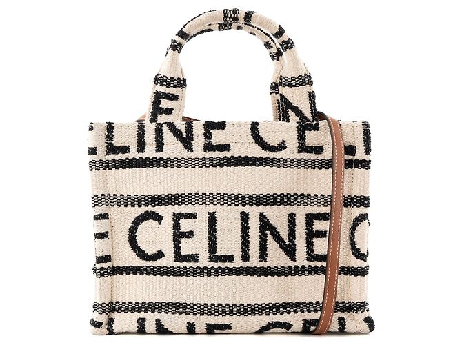Céline CELINE - Borsa a tracolla Cabas Thais Celine in tela beige e nera