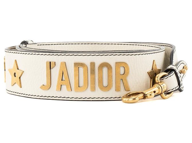 DIOR - Alça de ombro ajustável J'adior Dior em couro branco