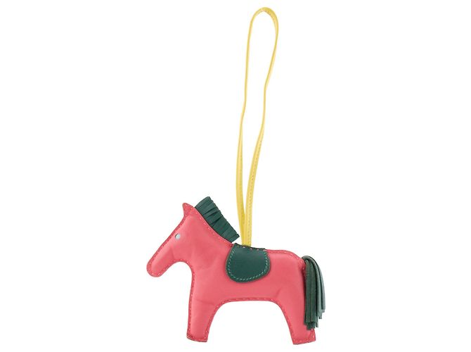 HERMÈS - Accessorio per borsa Rodeo Hermès in pelle rosa e verde