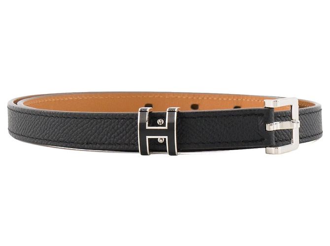 HERMÈS - Cinto Pop H 15 Hermès em couro epsom preto (T70)