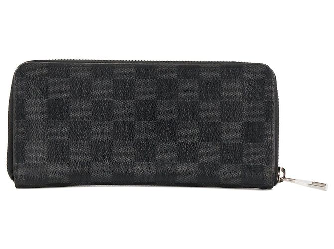LOUIS VUITTON - Cartera Zippy Vertical Louis Vuitton en toile enduite damier graphite Gris