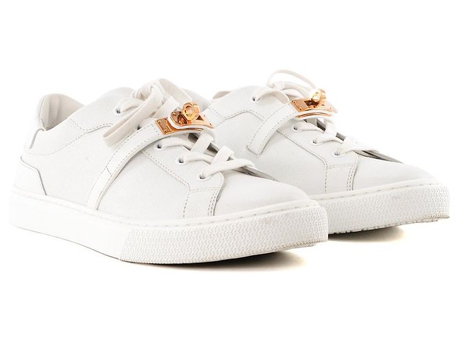 HERMÈS - Sapatilhas Day Hermes em couro branco (T39)