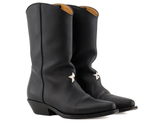 Autre Marque DIOR - Botas LA Dior de piel lisa negra (T37) Negro