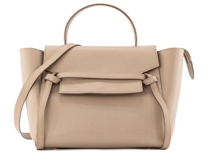 Céline CELINE - Bolsa de ombro Belt Celine em couro granulado bege