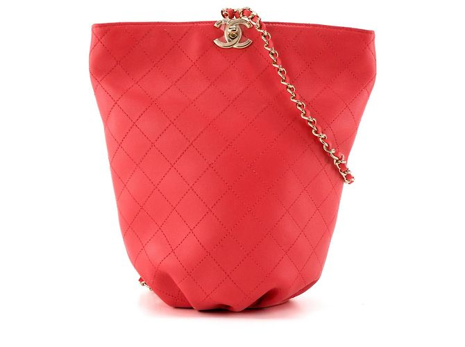 CHANEL - Mochila Chanel em couro liso rosa